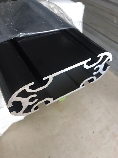 Custom Made Extruded Aluminum Profiles , Electroplate Black Long Aluminum