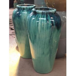 China Pottery Jar Outdoor Ceramic Jars Ceramic Terracotta Pots Planters GW1244 Set 2 supplier