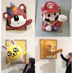 Cartoon Picture Frame Wall Decor Sculptures 3D Customized For Shop Display