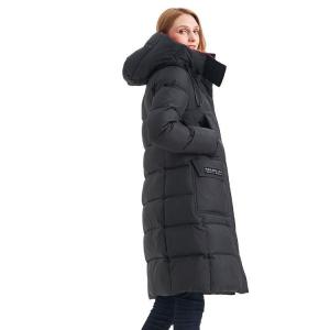 China FODARLLOY Women's Winter Down Coats Jacket Black Women's Zipper Slim Hooded Coat Female Warm Parkas Long Puffer Jacket supplier