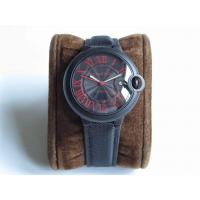 China Cartier Bamford Watch Department Balon Bleu Carbon DLC/LE Black Dail Red Roman Asia 2824 - CAR1002B on sale
