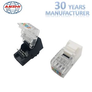 China 象牙Cat5e Rj45の穿孔器ジャック/ABS Toolless台形ジャックの金張り wholesale