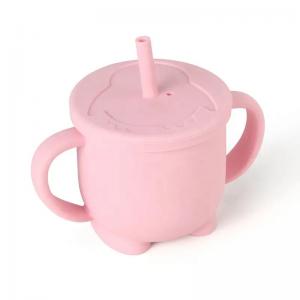 China LFGB Odorless Silicone Kitchen Product Baby Cup With Handles Leakproof supplier