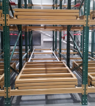 50mm 75mm Pitch Push Back Pallet Racking Heavy Duty For Warehouse Storage