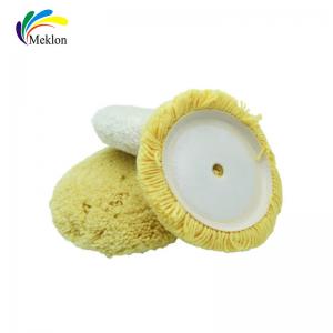 Yellow White Wool Pad For Car Polishing , Multipurpose Car Cleaning Supplies