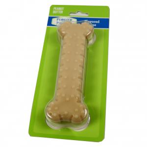 No Stuffing Durable Pet Toys Grinding Hard Rubber Dog Bone Tooth Grinding Peanut Flavor