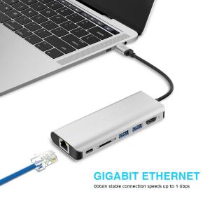 New Products 2018 Usb Ethernet Adapter Hub For Macbook Pro Usb C Hub Thunderbolt 3 Usb-C Adapter