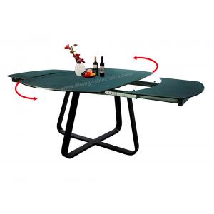 China 1.9 Meter Ceramic Top Dining Table , Horsebelly Extension Dining Room Table supplier