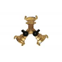 China Three Way Brass Garden Tap Valve , Outside Tap Valve With Quick Claw-Lock Coupling on sale