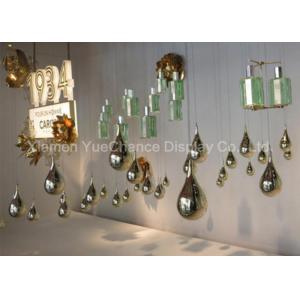 China Electroplated Item Mirror Silver Fiberglass Water Drop Statues Customized Decorations supplier