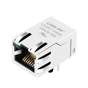 China Pulse JXR1-0011NLT Compatible LINK-PP LPJ6011ABNL 10/100 Base-T Tab Up Vert/Jaune Led à port unique Cat5e RJ-45 Lan Jack supplier