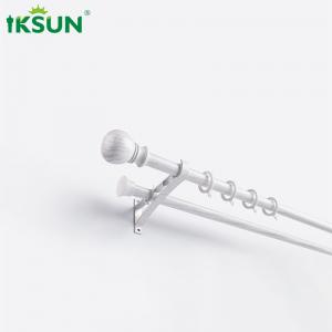 White Double Modern Wood Curtain Rod For Bedroom Decorating OEM ODM