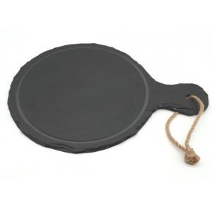 Professional Slate Cheese Board Paddle Shape Rough Rim With Handles