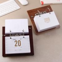 China 365 Inner Sheets Wooden Desktop Calendar , Custom Daily Desk Calendar 2 Rings Binding on sale