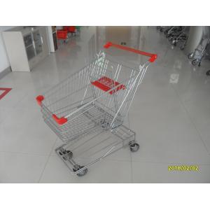 China 60L Store / Grocery Shopping Carts with 4 Swivel 4 Inch PU Wheels supplier
