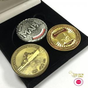 China Metal Shiny Gold Plated Coin Custom Soft Enamel Die Casting 3D Blank Euro Souvenir supplier