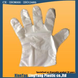 China White Disposable PE Gloves , One Size Fit All Disposable Food Service Gloves supplier