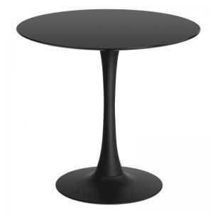 China 29inch Height Tulip Style Dining Table / Plywood Top Round Black Coffee Table supplier