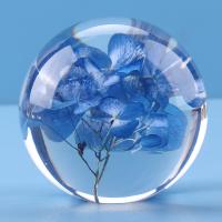 China Business gift Flower Resin Ball , Crystal acrylic paper weight on sale
