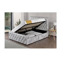 China Full Size Crush Velvet Fabric Upholstered Bed Frame CE Certification on sale