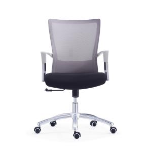 China Modern Office Furniture Middle Back Mesh Back Fabric Seat Swivel Office Chair supplier