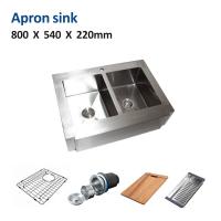 China 16 Gauge Brushed 31 Inch Undermount Apron Kitchen Sink Double Bowl 80x54 on sale