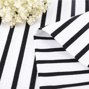 Yarn Dyed Single Jersey Fabric Custom Cotton Stripe Knit Material For T-Shirt