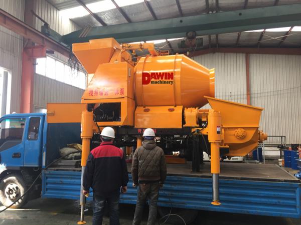 Automatic concrete mixing pump mixer pump with cordless remote control and electric control panel