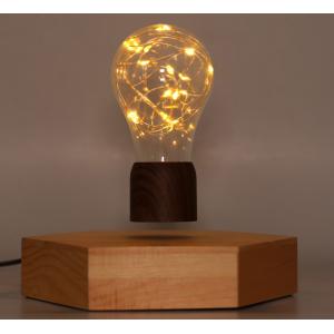 octagon wooden base magnetic levitation floating lamp light bulb for desk decor gift