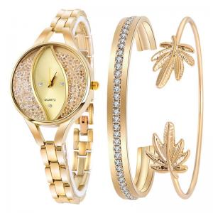CE ROHS Fashion Ladies Quartz Watch Diamond Bracelet Set