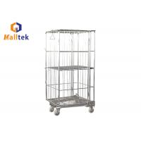 China Silver Folding Storage Rolling Galvanised Logistics Trolley Cart on sale