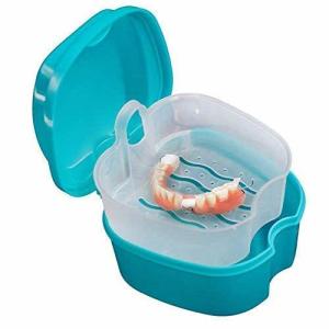 China Portable Storage Denture Bath Case With Strainer , Travel False Teeth Holder Custom Color wholesale