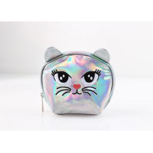 China Durable Portable Women  ' S Cosmetic Bag  Silver Cat Shaped For Summer supplier