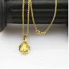 China Yellow Gold Plated Silver Oval Yellow Citrine Cubic Zircon Pendant (PSJ0410) wholesale