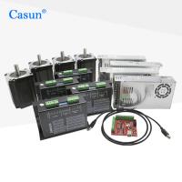 China Nema 23 CNC Kits 4 Axis 12N.M Stepper Motor Driver Power Supply Mach3 For CNC Machine on sale