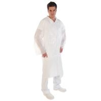 China PE Disposable Full Sleeve Lab Coat Customized Design For Electronics Factory / Food Factory on sale