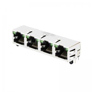 LPJE401AWNL 1X4 Port Side Entry Pcb Shielded RJ45 Modular Jack without Integrated Magnetics Tab Up Green/Green LED
