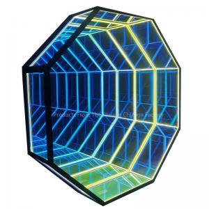China Customized Neon Infinity 3D LED Optical Illusion Floor Mirror Elevate Your Home Decor supplier