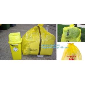 Plastic biohazard waste bags for clinical waste, big capacity yellow biohazard bag with gusset, Autoclavable Biohazard M