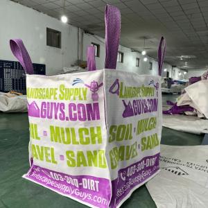 Customized Purple Printed FIBC PP Big Tonne Bag For Soil Mulch Gravel Sand