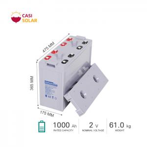 China 2 Volt 1000Ah Deep Cycle Gel Battery UPS Sealed Maintenance Free supplier