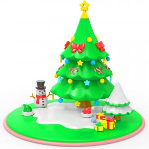 China Silicone Rubber Christmas Tree Stacking Toy, Infant Kids Gift Color Recognition Educational Puzzle Toy supplier