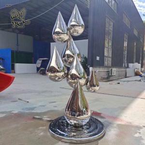 BLVE Stainless Steel Garden Water Drop Sculpture Abstract Art Metal Statue Polished Large Decoration Outdoor