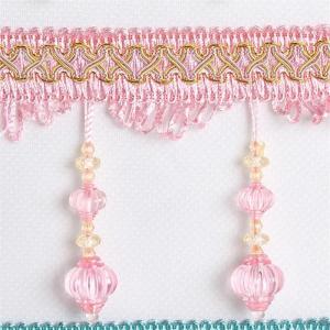 China Newest lantern design handmade polyester curtain lace beaded fringes tassels supplier
