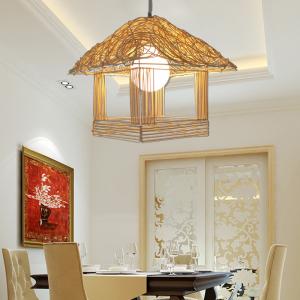 China Nordic Style Cage cane pendant lights For Kitchen Dining room Bedroom Lighting (WH-WP-07) supplier