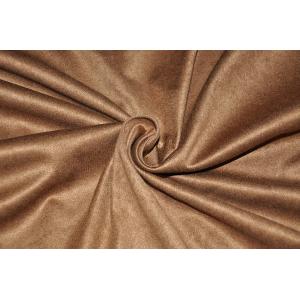 Camel 155cm Faux Suede Fabric , Polyester Foam Backed Faux Suede