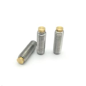 Long 304 Stainless Steel M2 Set Screws , GB Brass Tipped Grub Screws