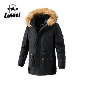 Winter Warm Water Proof Long Plus Size Utility Cotton Men Parka Coat Plus Size Trench Coats Jacket with Hooded