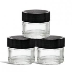 5ml Glass Concentrate Container with Black Lid