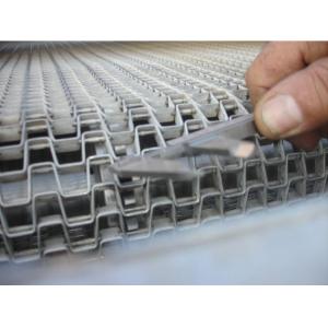 High Grade Stainless Steel Flat Wire Conveyor Belt  Ceramics Use Honeycomb Type